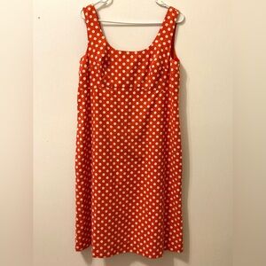 Orange and white polkadots empire waist summer dress